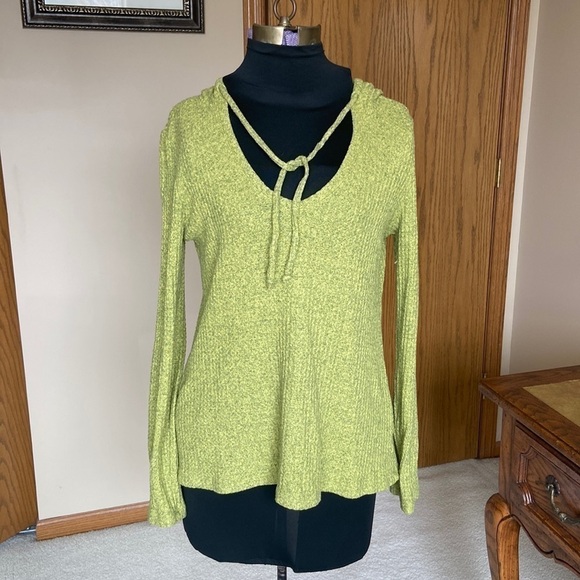 GURU Active Chartreuse Green Hooded Pullover Sweater Medium - Picture 9 of 9